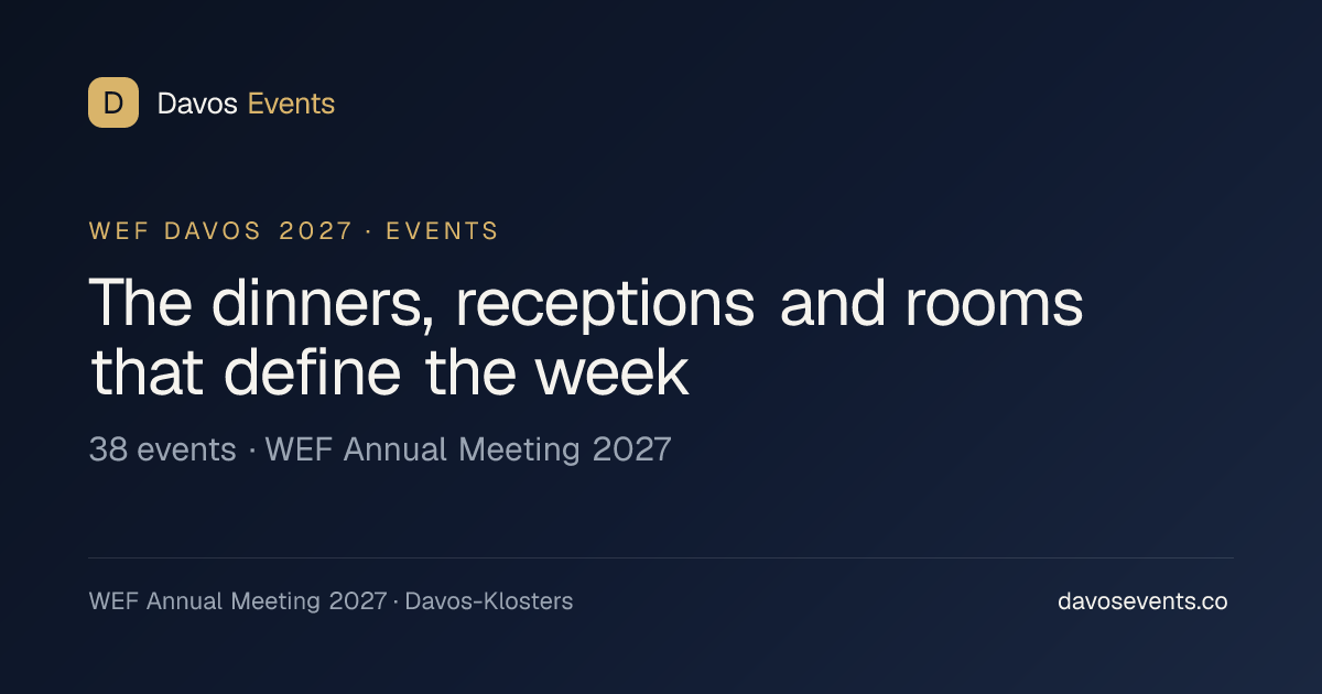 WEF 2027 Side Events in Davos · Davos Events